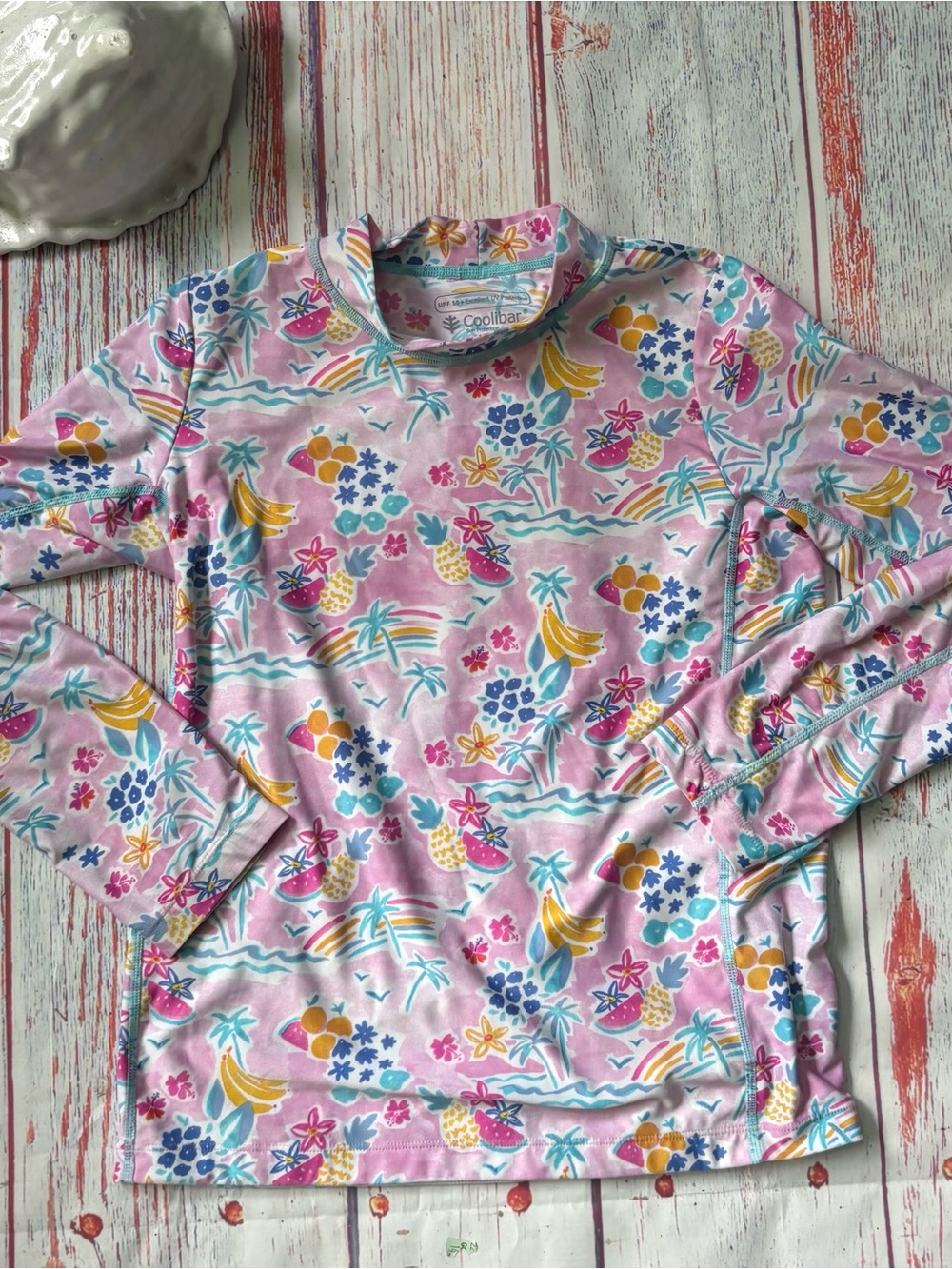 Coolibar Kids Sandshark Long Sleeve Surf Shirt. Large.